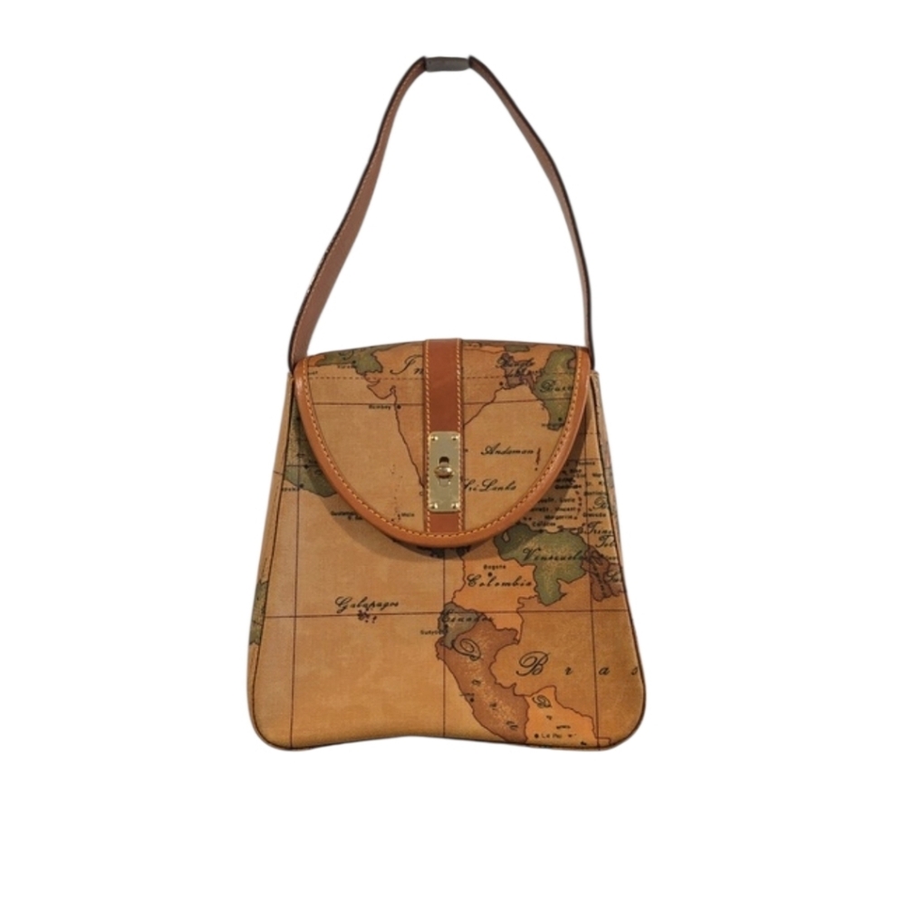 Alviero Martini| 1 Classe |Leather Vintage Map Print Purse | Limited Style